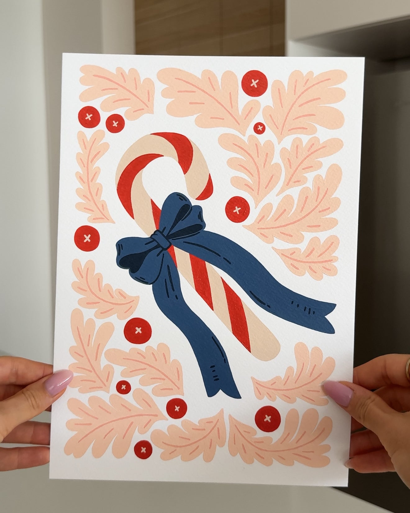 "Candy Cane Kisses" A4 Paint by Number Kit