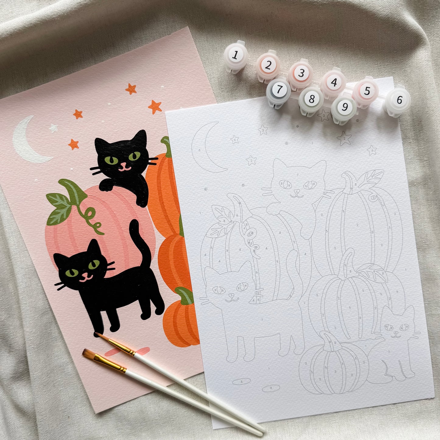 "Meow-loween" A4 Paint by Number Kit