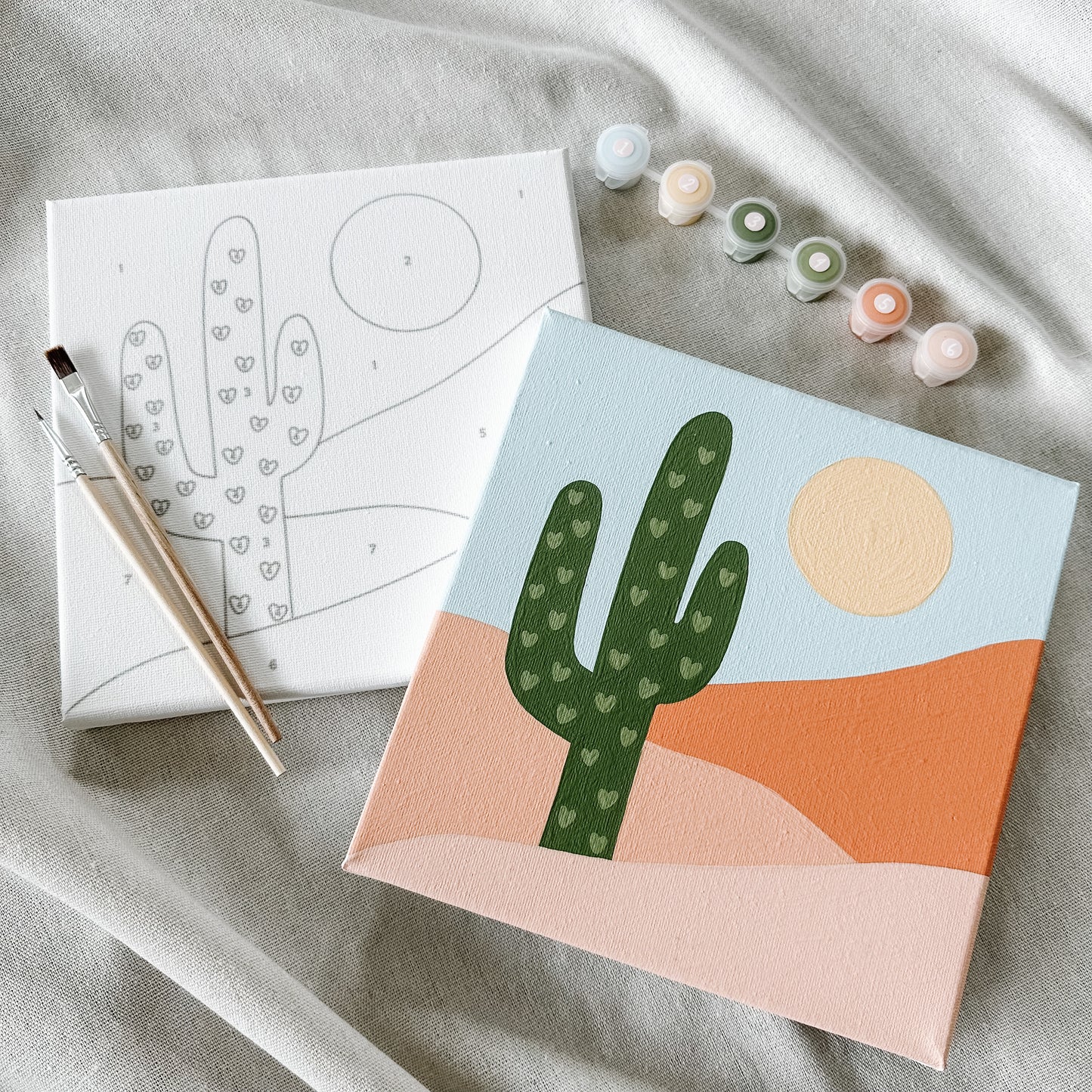 "Saguaro Desert" 8x8 Paint by Number Kit