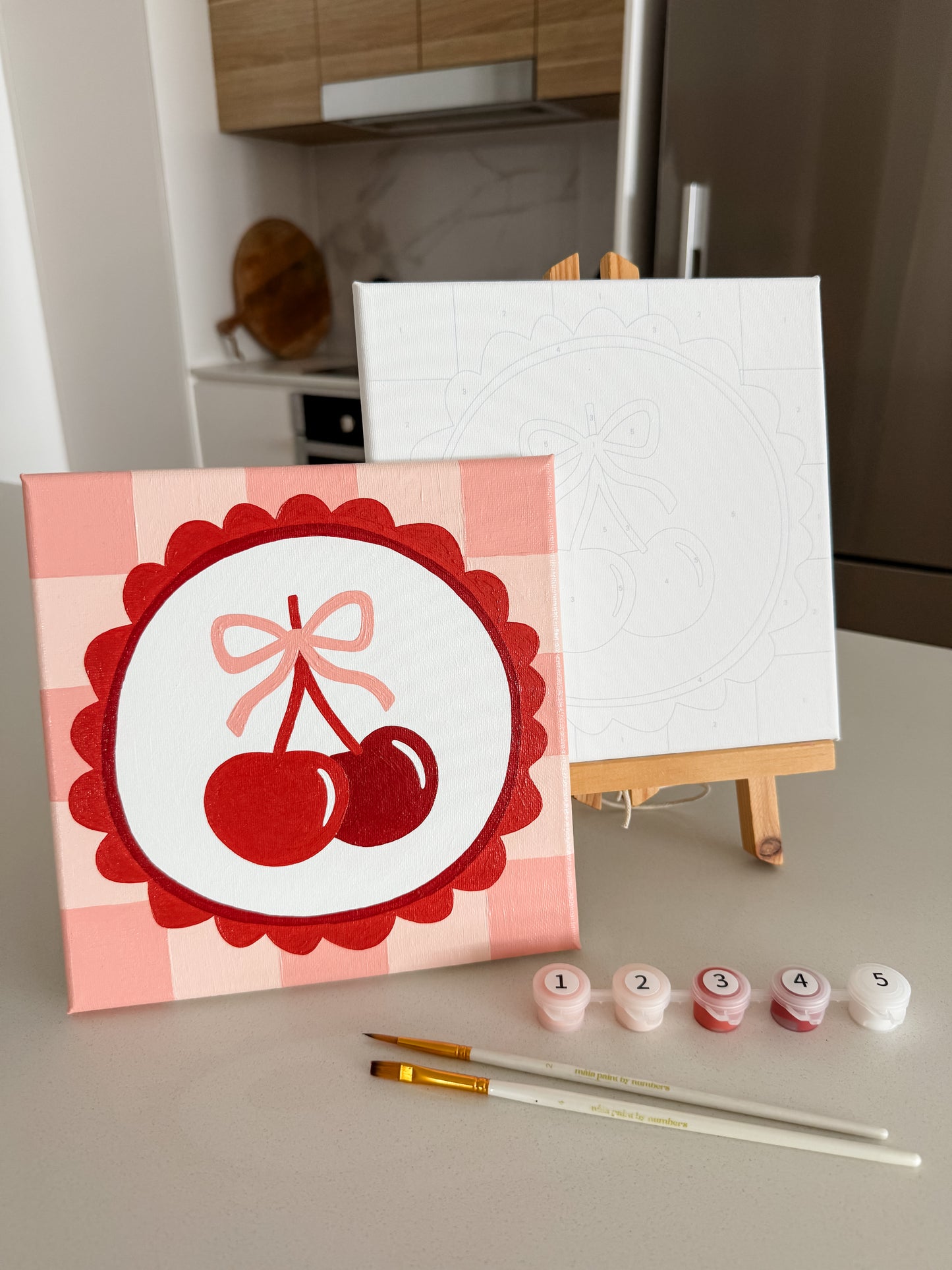 "Keep Calm & Cherry On" 8x8 Paint by Number Kit